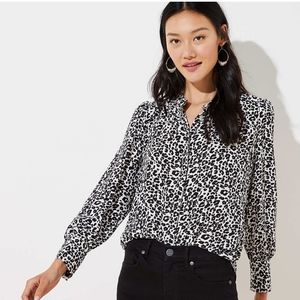 NWOT LOFT Leopard Print Blouse Size XL